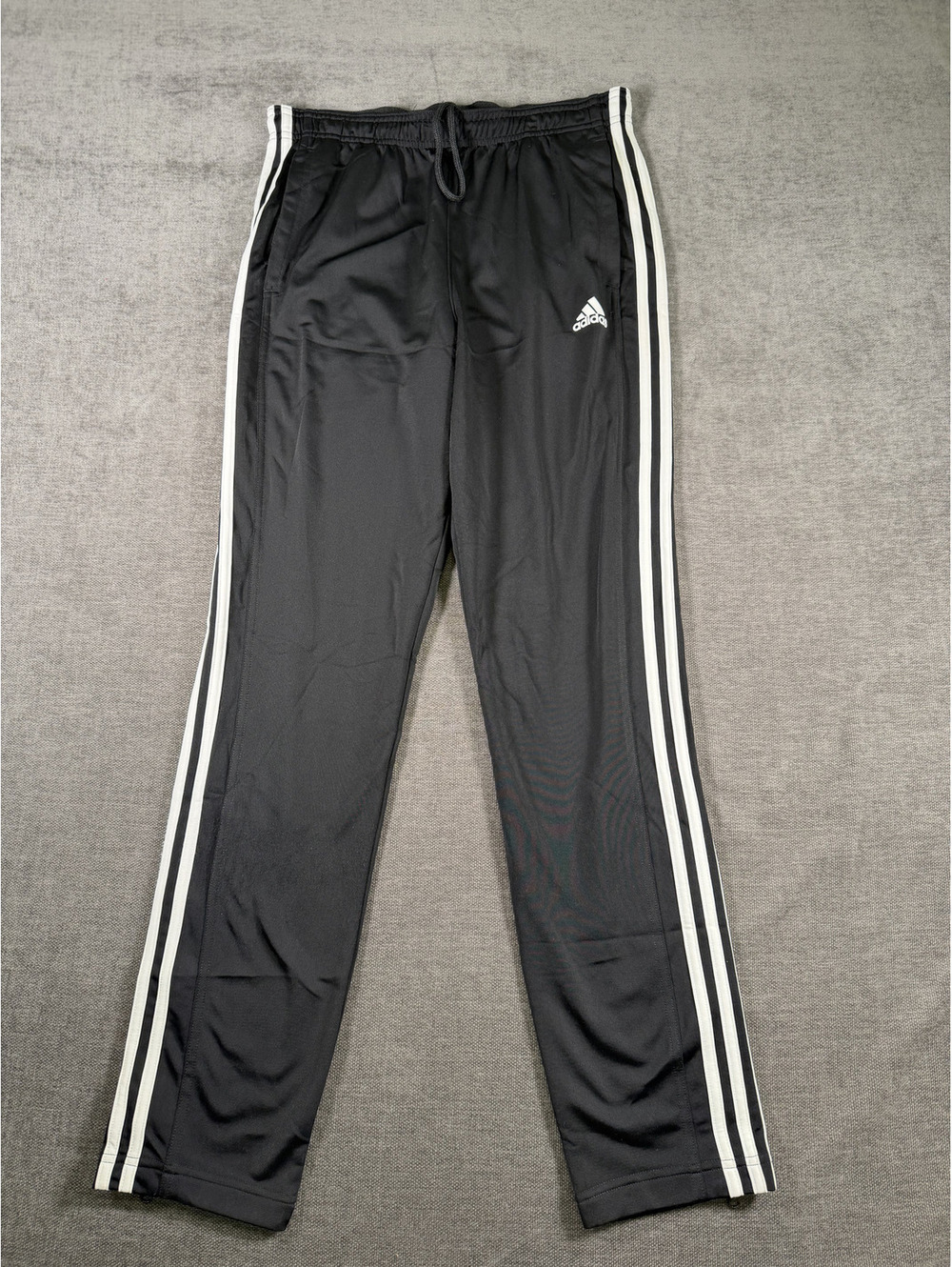 Adidas Primegreen Black Track Pants with White Stripes, Size M